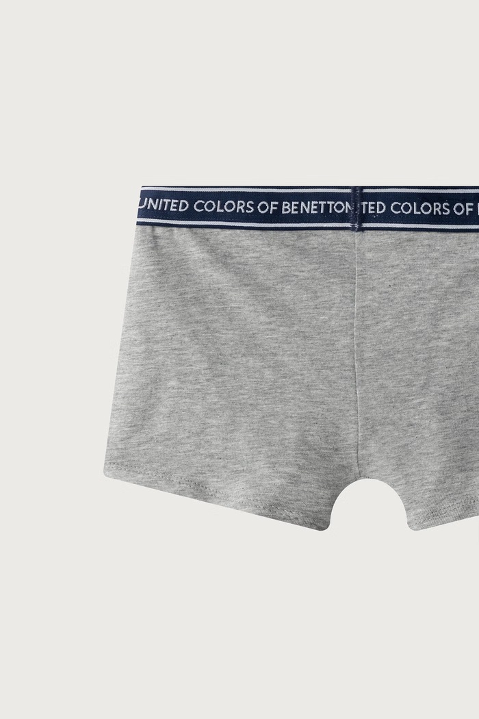 Bokserki dopasowane dziecięce bawełniane z elastanem 2-pack United Colors of Benetton niebieski 3G680X01V.G.Seasonal