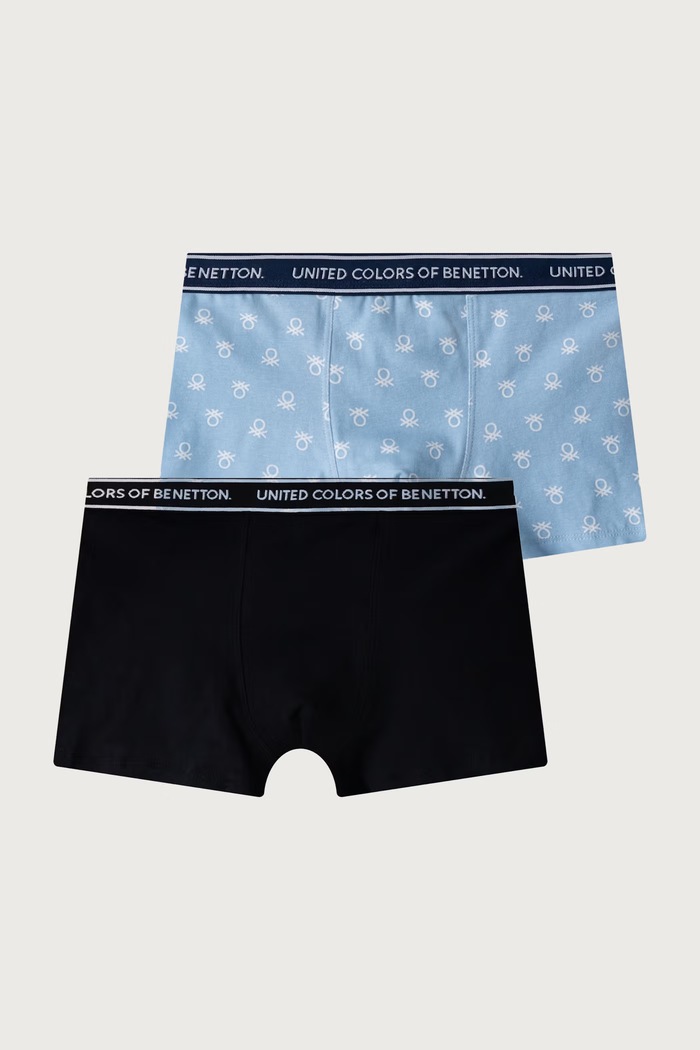 United Colors of Benetton Bokserki dopasowane dziecięce bawełniane z elastanem 2-pack niebieski 3G680X01V.G.Seasonal