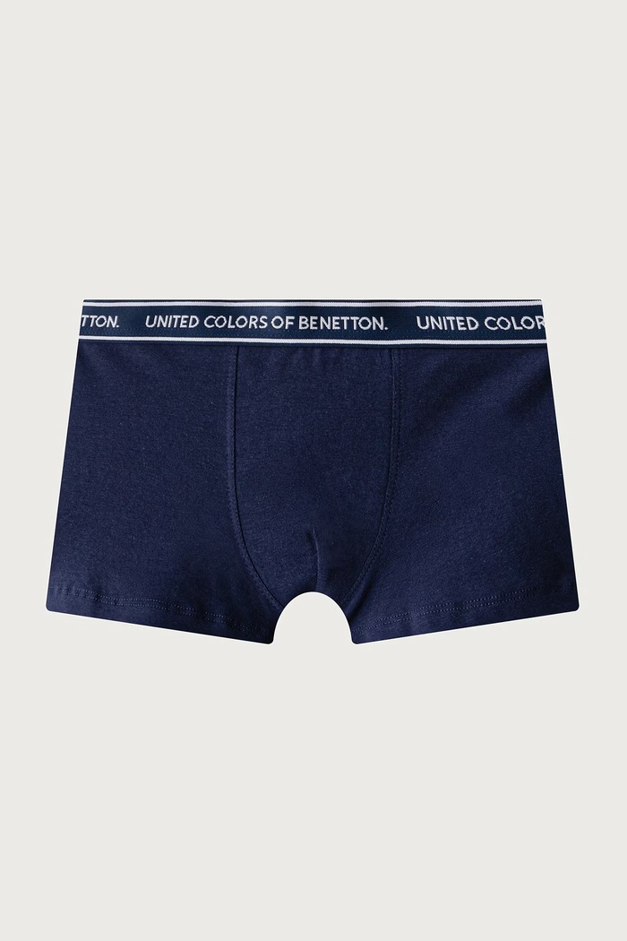 United Colors of Benetton Bokserki dopasowane dziecięce bawełniane z elastanem 2-pack 3G680X01V.G.Seasonal granatowy AW26