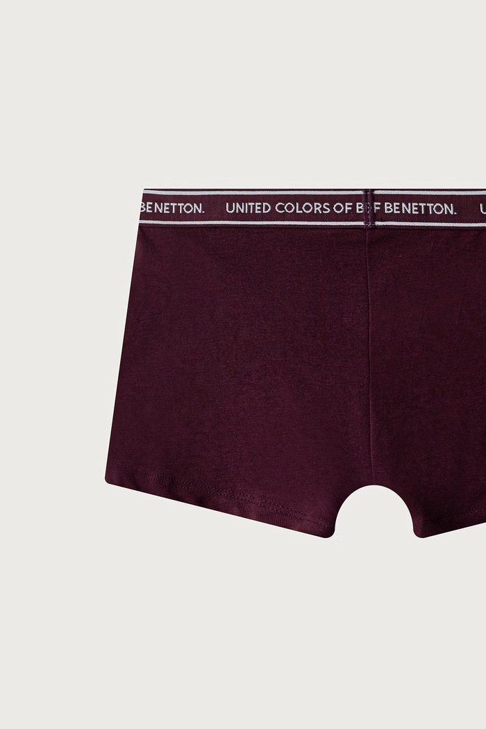 Bokserki dopasowane dziecięce bawełniane z elastanem 2-pack United Colors of Benetton granatowy 3G680X01V.G.Seasonal