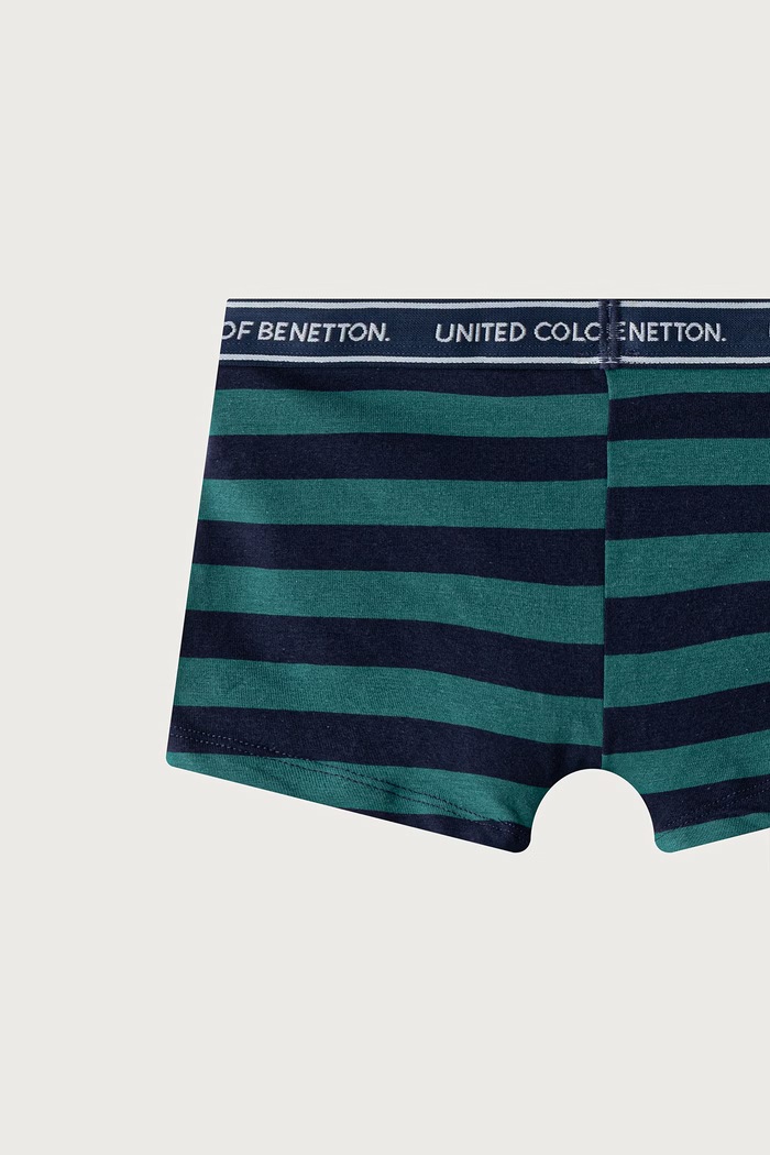 Bokserki dopasowane dziecięce bawełniane z elastanem 2-pack United Colors of Benetton 3G680X01V.G.Seasonal zielony