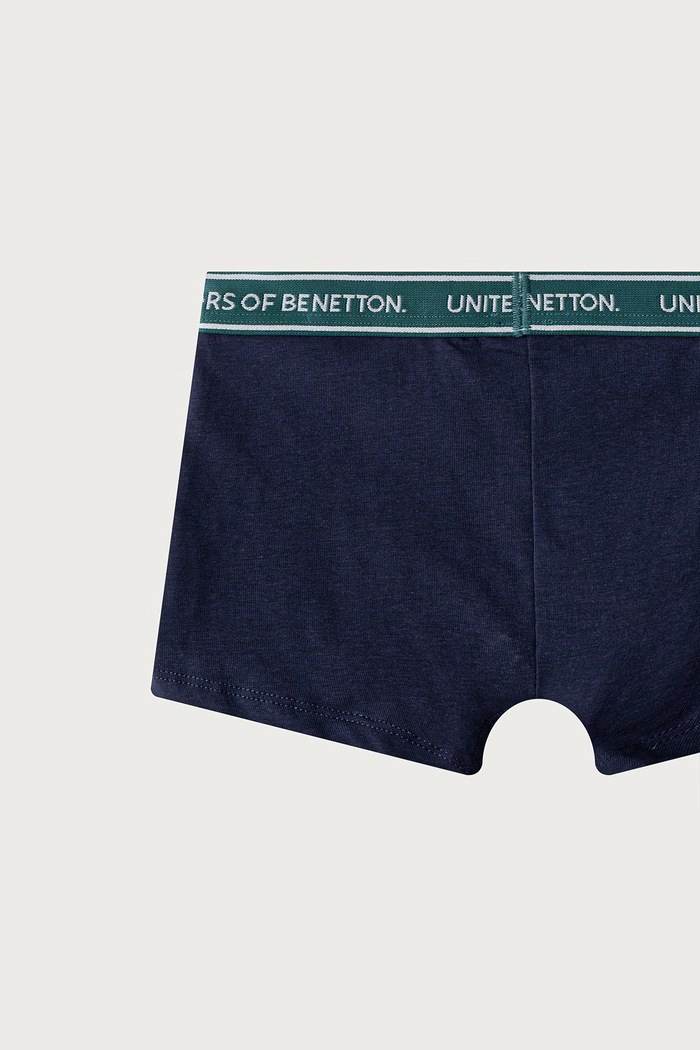 Bokserki dopasowane dziecięce bawełniane z elastanem 2-pack United Colors of Benetton zielony 3G680X01V.G.Seasonal