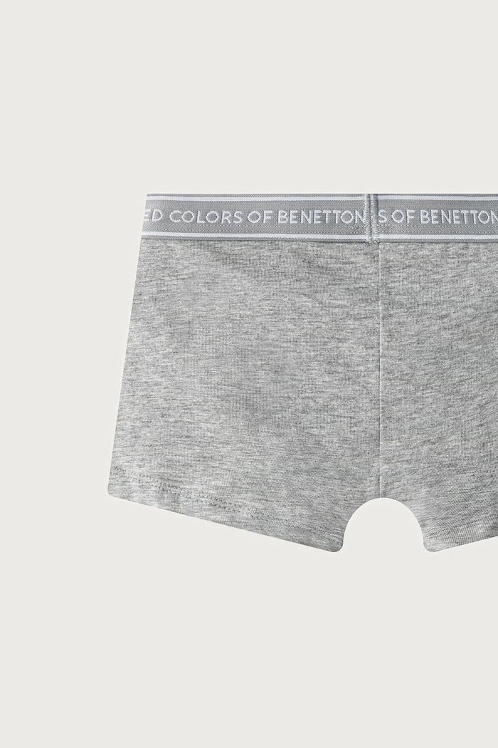 Bokserki dopasowane dziecięce bawełniane z elastanem 2-pack United Colors of Benetton 3G680X01V.G.Seasonal szary