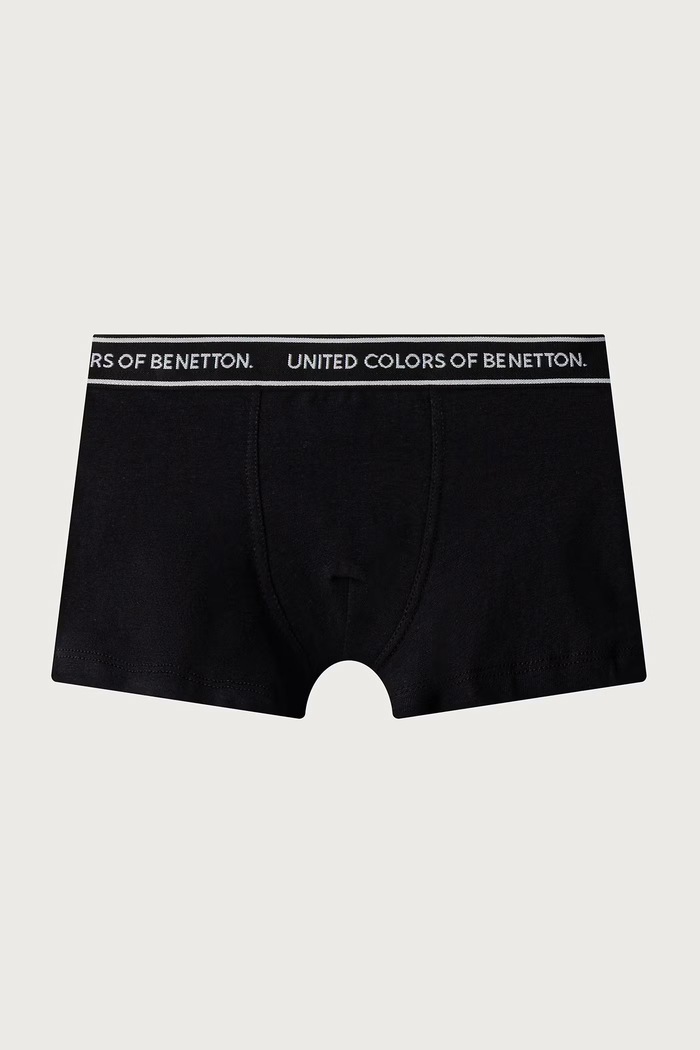 United Colors of Benetton Bokserki dopasowane dziecięce bawełniane z elastanem 2-pack 3G680X01V.G.Seasonal czarny AW26