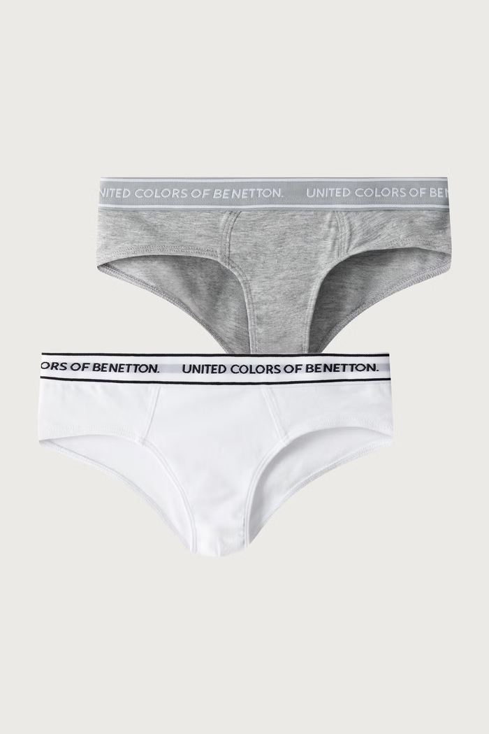United Colors of Benetton Figi dziecięce bawełniane z elastanem 2-pack biały 3G680S03G.G.Seasonal