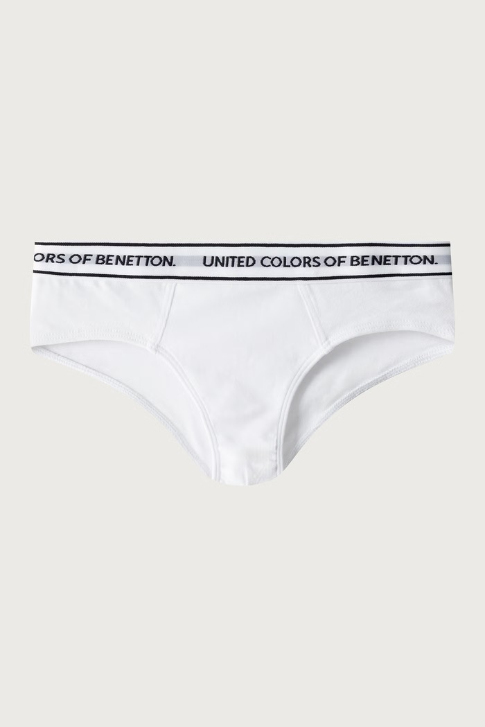 United Colors of Benetton Figi dziecięce bawełniane z elastanem 2-pack 3G680S03G.G.Seasonal biały AW26