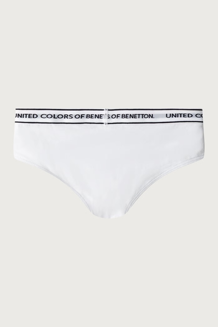 Chiloți full brief pentru copii din bumbac cu elastan pachet de 2 United Colors of Benetton 3G680S03G.G.Seasonal alb