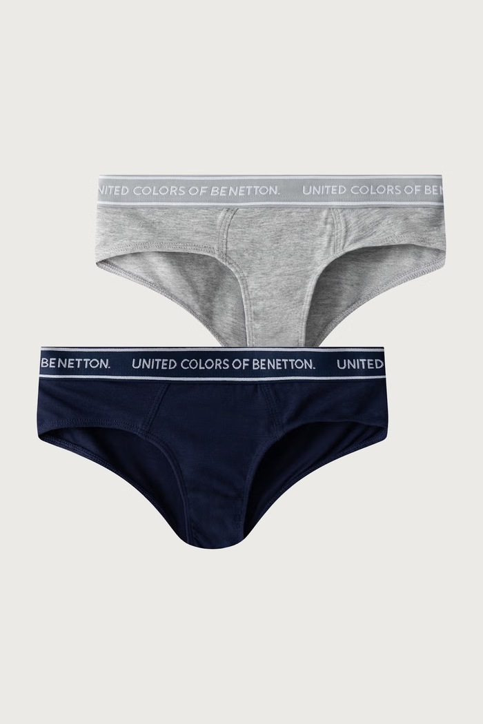 United Colors of Benetton Бикини за деца от памук с еластан 2 броя сив 3G680S03G.G.Seasonal