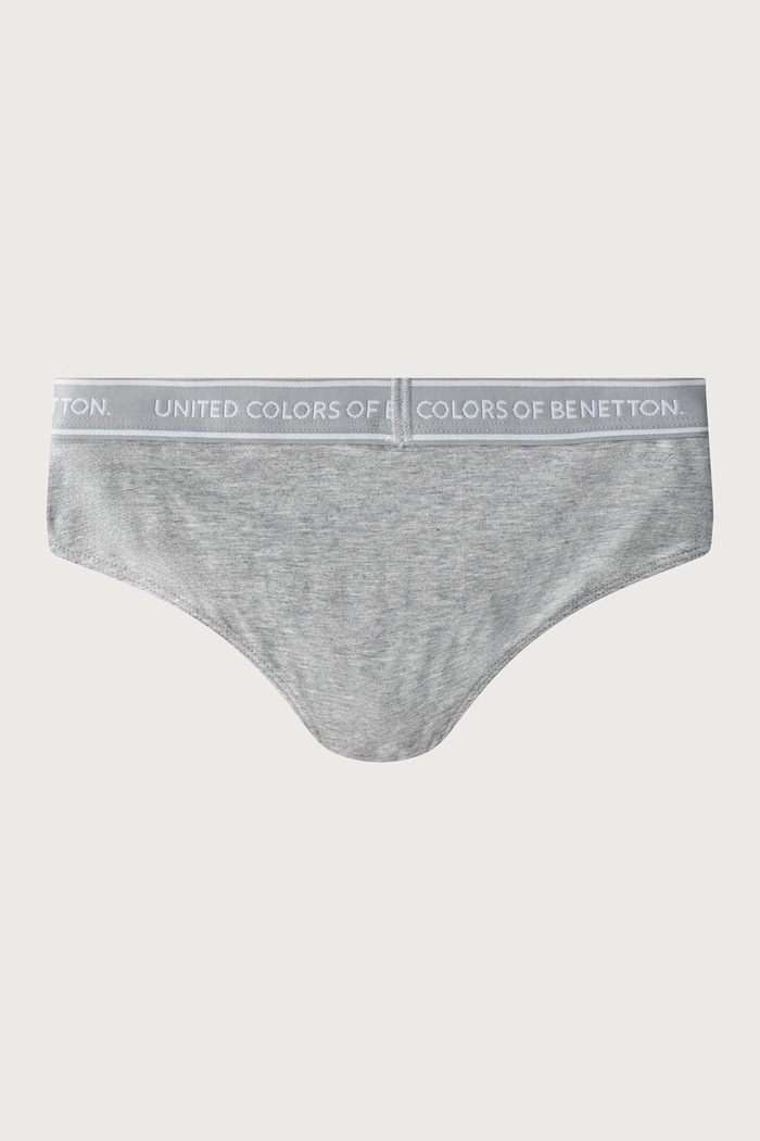 Figi dziecięce bawełniane z elastanem 2-pack United Colors of Benetton 3G680S03G.G.Seasonal szary