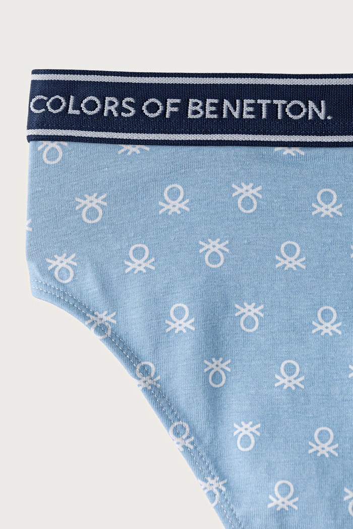 Figi dziecięce bawełniane z elastanem 2-pack United Colors of Benetton 3G680S03G.G.Seasonal niebieski