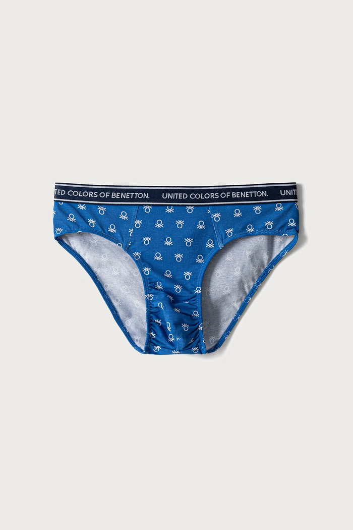 United Colors of Benetton Figi dziecięce bawełniane z elastanem 2-pack 3G680S03G.G.Seasonal niebieski AW26