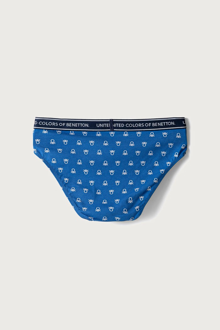 Figi dziecięce bawełniane z elastanem 2-pack United Colors of Benetton 3G680S03G.G.Seasonal niebieski