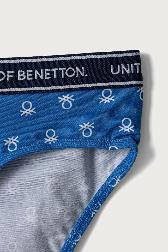 Figi dziecięce bawełniane z elastanem 2-pack United Colors of Benetton niebieski 3G680S03G.G.Seasonal