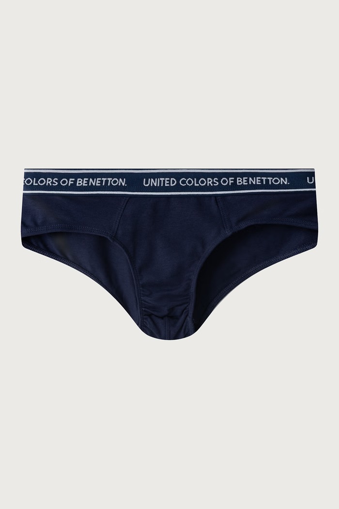United Colors of Benetton Figi dziecięce bawełniane z elastanem 2-pack 3G680S03G.G.Seasonal granatowy AW26