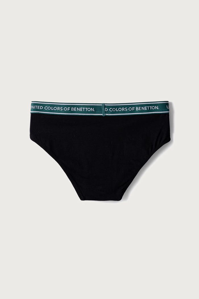 United Colors of Benetton Figi dziecięce bawełniane z elastanem 2-pack 3G680S03G.G.Seasonal zielony AW26