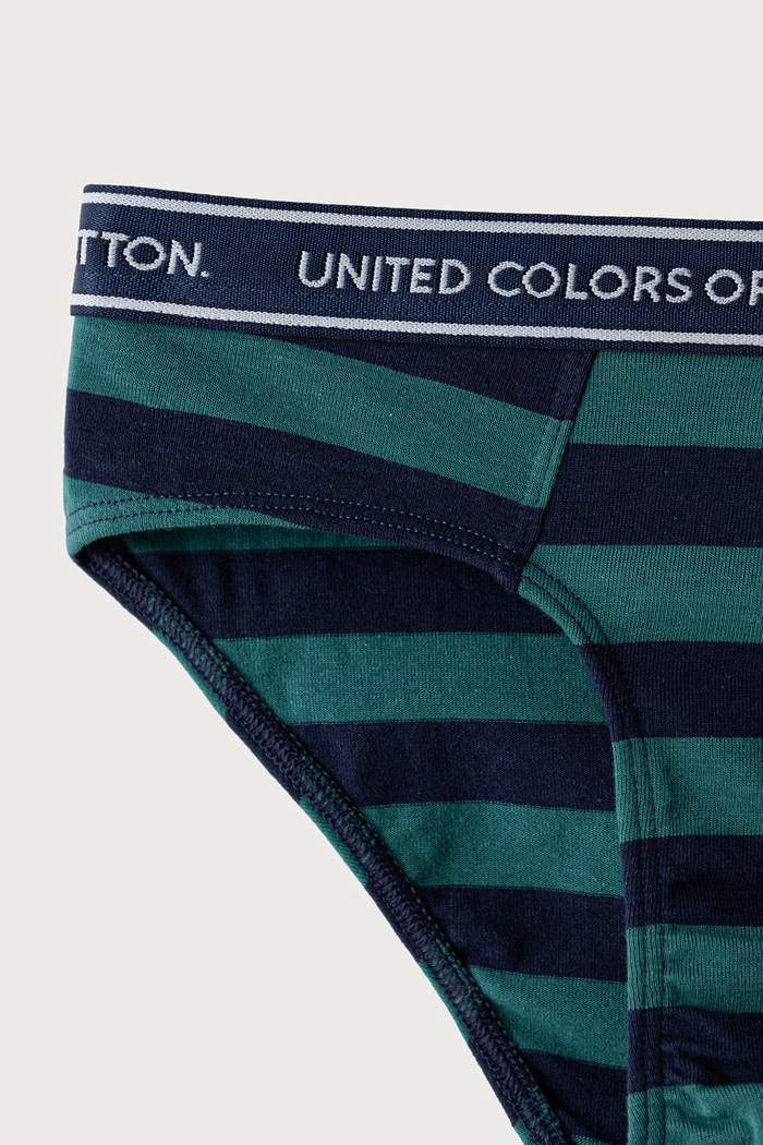 Figi dziecięce bawełniane z elastanem 2-pack United Colors of Benetton 3G680S03G.G.Seasonal zielony