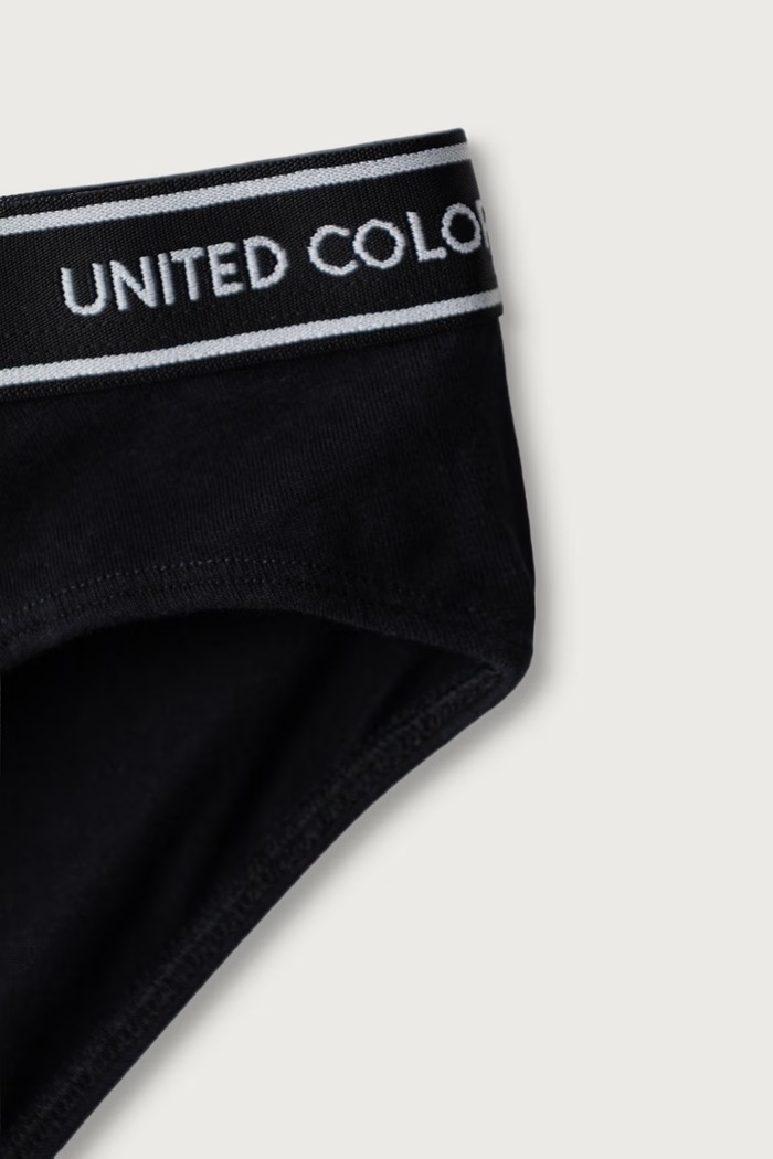 United Colors of Benetton Figi dziecięce bawełniane z elastanem 2-pack czarny 3G680S03G.G.Seasonal