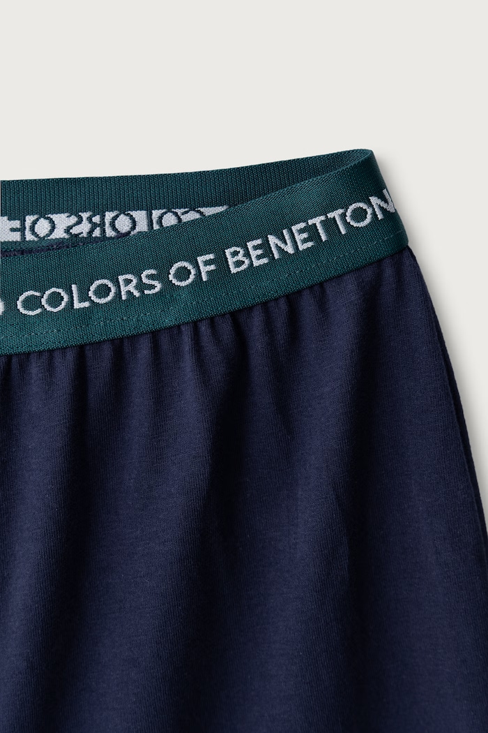 Pigiama a due parti per bambini in cotone con elastan United Colors of Benetton 3G680P0A7.G.Seasonal blu navy