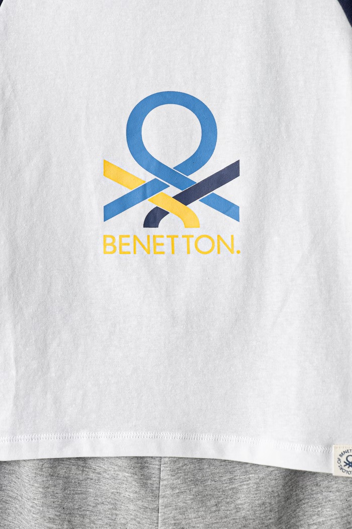Pigiama a due parti per bambini in cotone con elastan United Colors of Benetton 3G680P0A7.G.Seasonal blu navy