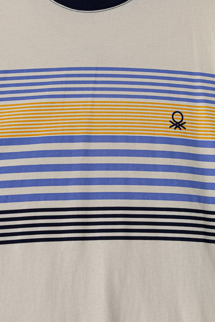 Piżama dwuczęściowa dziecięca bawełniana z elastanem United Colors of Benetton 3VD00P07A.G.Reproposal beżowy
