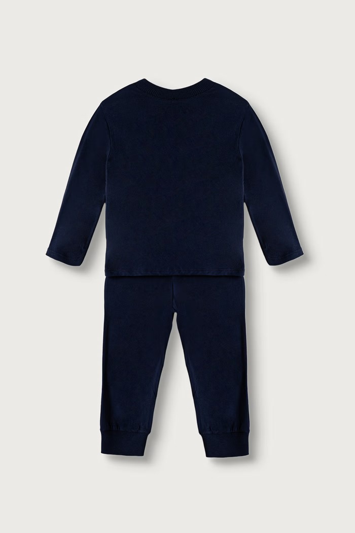 United Colors of Benetton Dvojdielne pyžamo detské bavlnené s elastanom 3VD00P07A.G.Reproposal tmavomodrá AW26