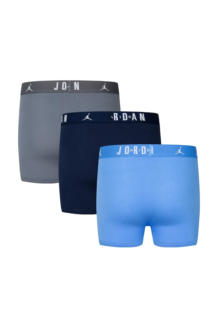 Jordan Bokserki dziecięce bawełniane z elastanem 3-pack 9J0633 niebieski AW26