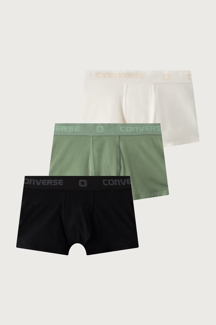 Converse Boxeri pentru copii cu bumbac pachet de 3 negru 9C0384