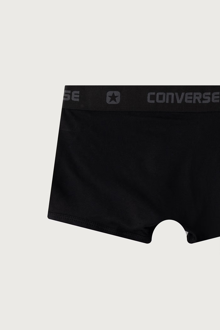 Boxeri pentru copii cu bumbac pachet de 3 Converse negru 9C0384