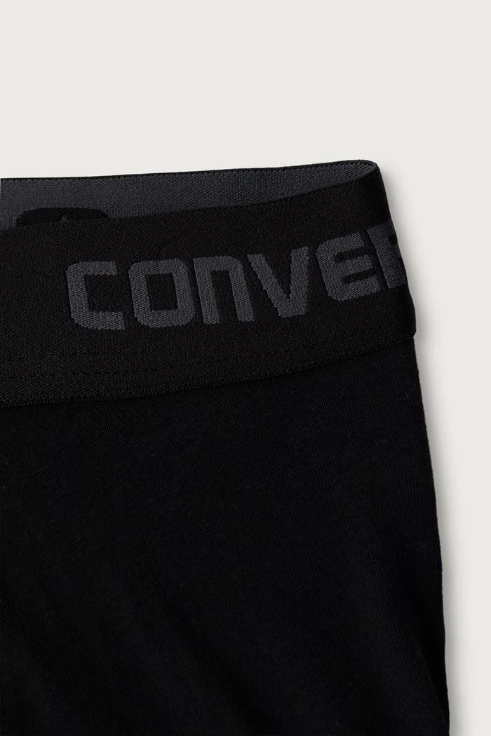 Bokserki dziecięce z bawełną 3-pack Converse 9C0384 czarny