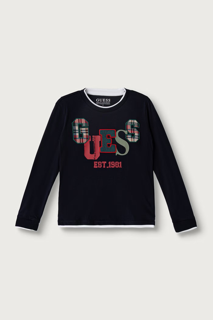 Guess Piżama dziecięca bawełniana L6BG04.K8111.9BY2 granatowy AW26