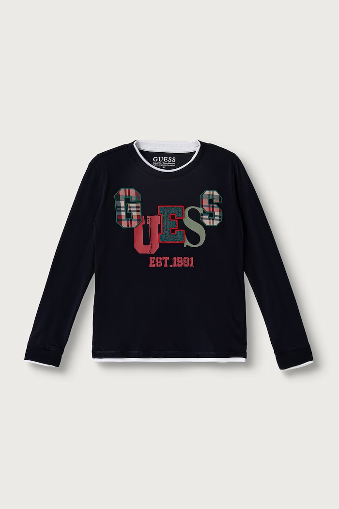 Guess Piżama dziecięca bawełniana L6BG04.K8111.9BY2 granatowy AW26