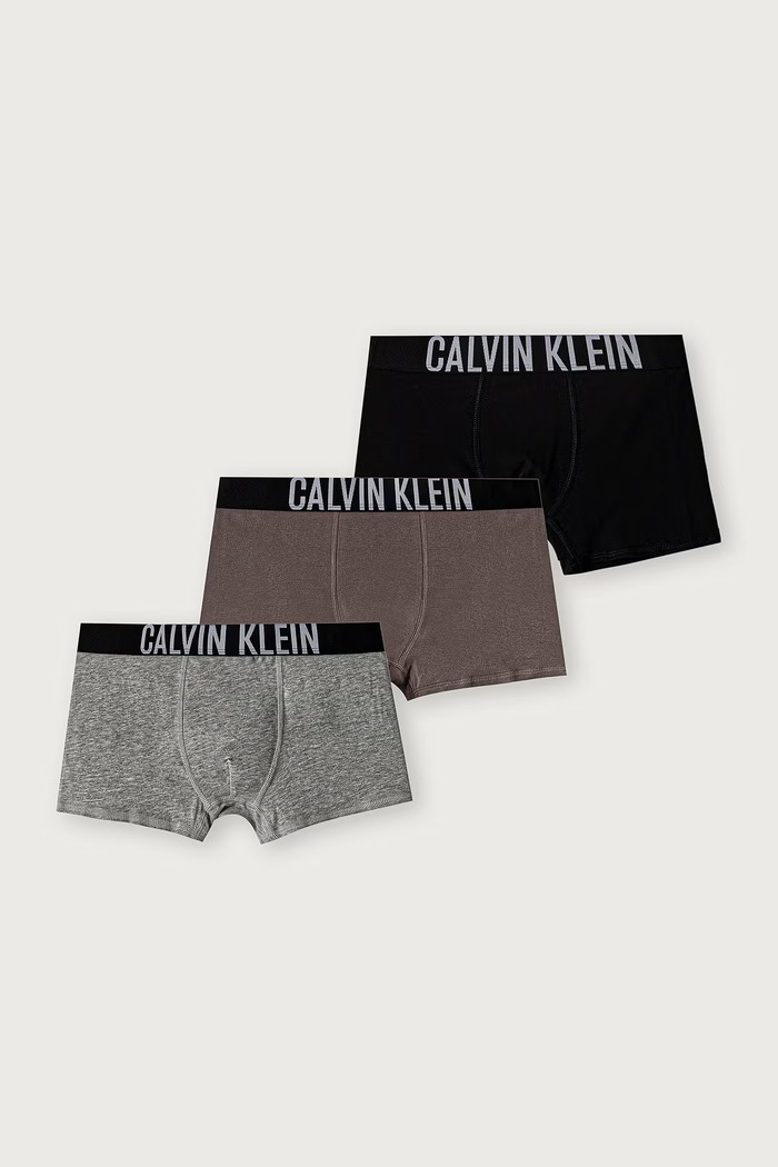 Calvin Klein Underwear Bokserki dopasowane dziecięce bawełniane z elastanem 3-pack B70B700510.9BY2 szary AW26
