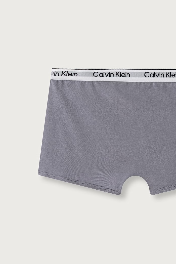 Bokserki dopasowane dziecięce bawełniane z elastanem 3-pack Calvin Klein Underwear szary B70B700507.9BY2