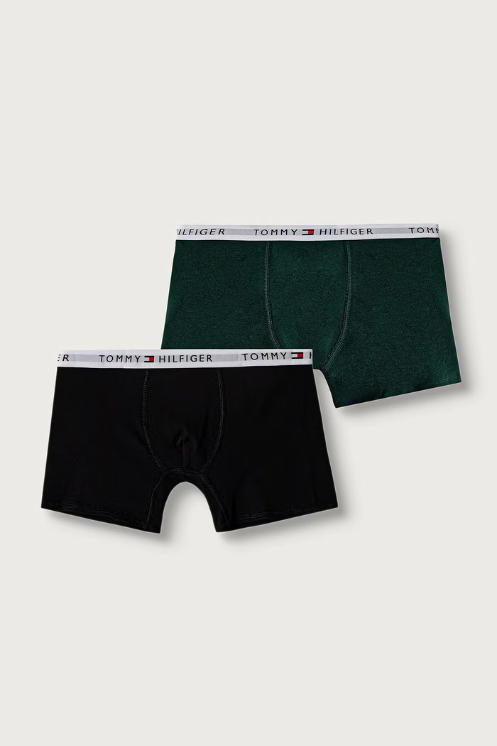 Tommy Hilfiger Bokserki dopasowane dziecięce bawełniane z elastanem 2-pack granatowy UB0UB00613.9BY2.