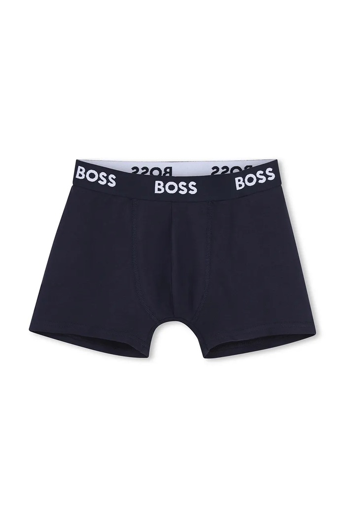 Chłopiec BOSS bokserki dopasowane dziecięce z bawełną 3-pack J53149.102.150 granatowy