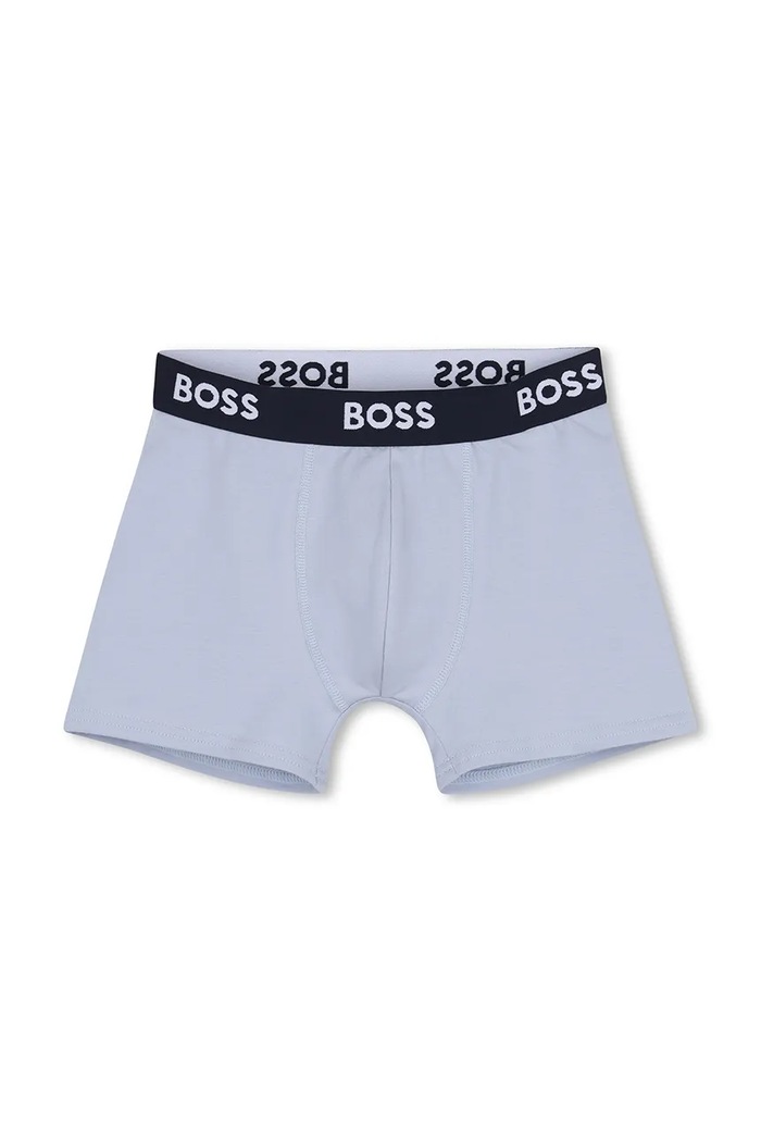 BOSS bokserki dopasowane dziecięce z bawełną 3-pack granatowy J53149.102.150