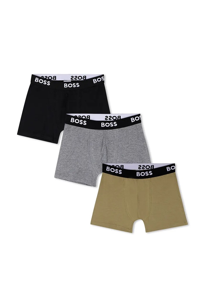 BOSS bokserki dopasowane dziecięce z bawełną 3-pack czarny J53149.102.150
