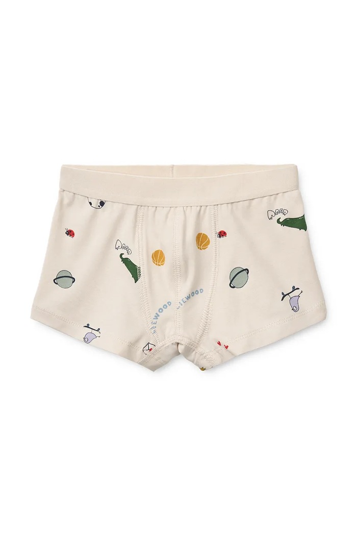 Liewood Bokserki dziecięce bawełniane z elastanem Marvin Boxers 3-pack LW20283.9BY2 beżowy AW26