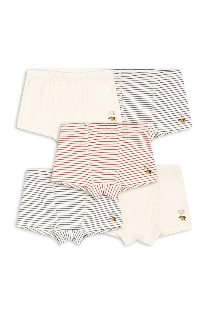 Konges Sløjd priliehavé boxerky detské bavlnené s elastanom BASIC 5 PACK BOY BOXERS GOTS 5-pak biela KS105893.9BY2