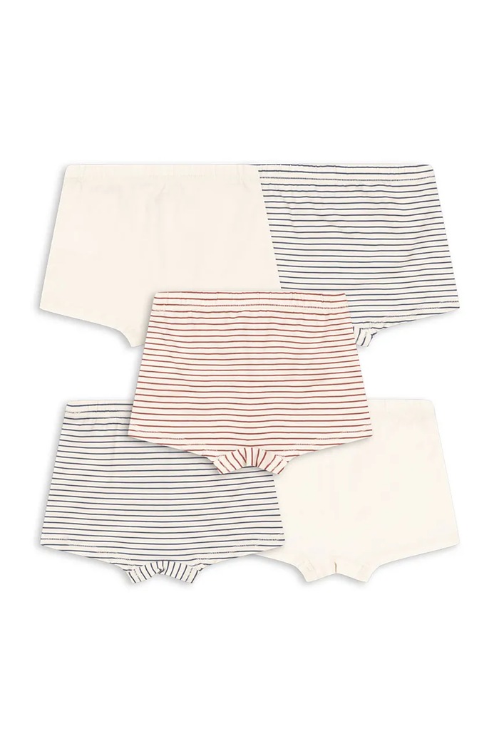 Konges Sløjd priliehavé boxerky detské bavlnené s elastanom BASIC 5 PACK BOY BOXERS GOTS 5-pak KS105893.9BY2 biela AW26