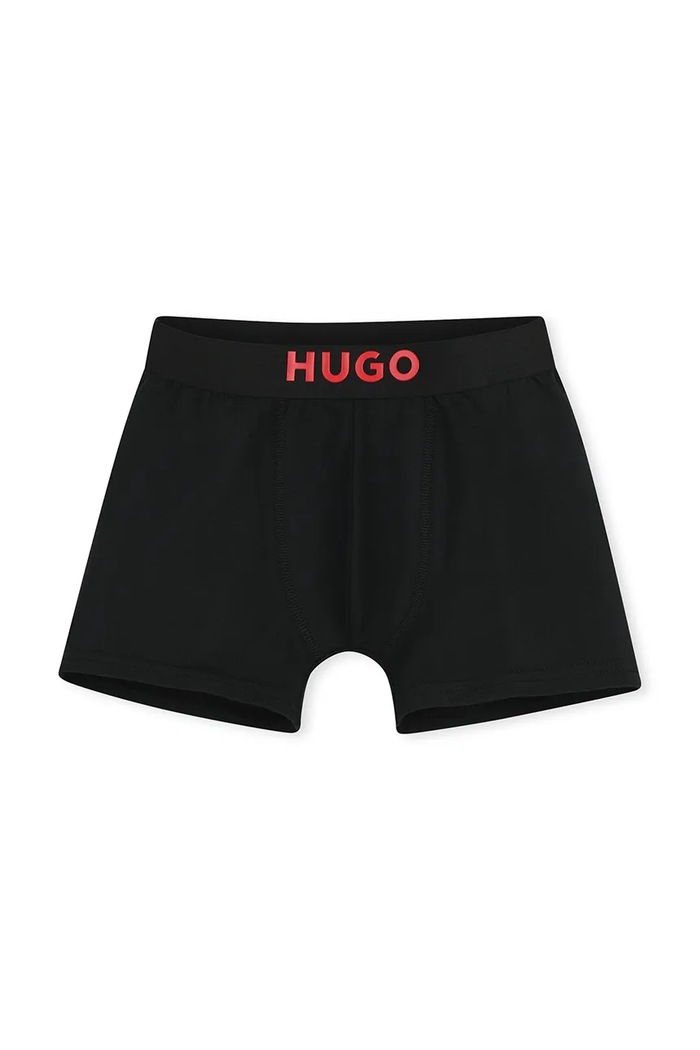 Chłopiec HUGO bokserki dopasowane dziecięce z bawełną 3-pack G01348.102 czarny