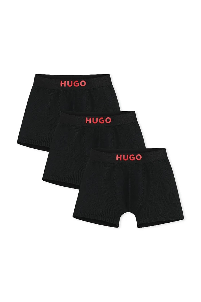 HUGO bokserki dopasowane dziecięce z bawełną 3-pack czarny G01348.114.150
