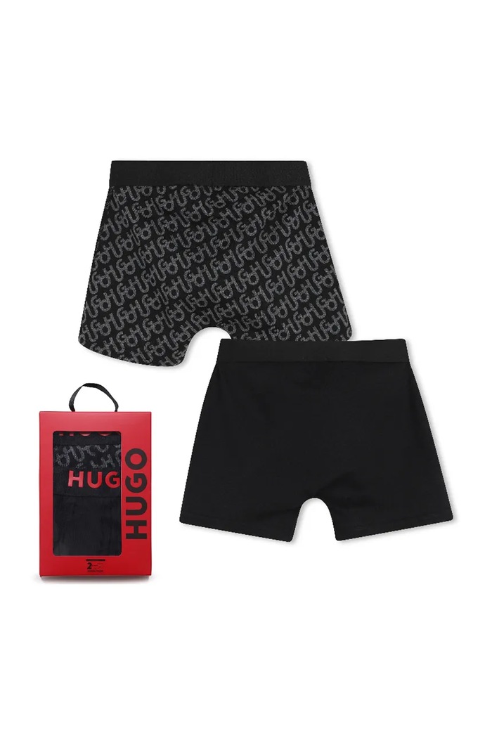 HUGO bokserice za djecu od pamuka s elastanom 2-pack G01312.162.174 crna AW26