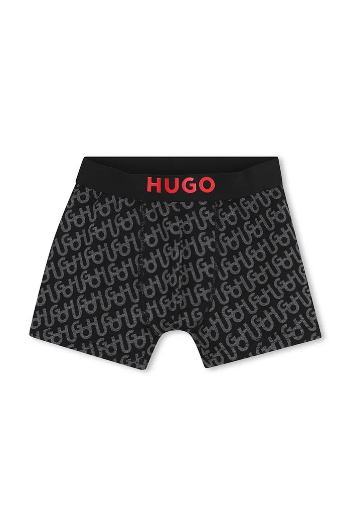 Dječaci HUGO bokserice za djecu od pamuka s elastanom 2-pack G01312.102.150 crna