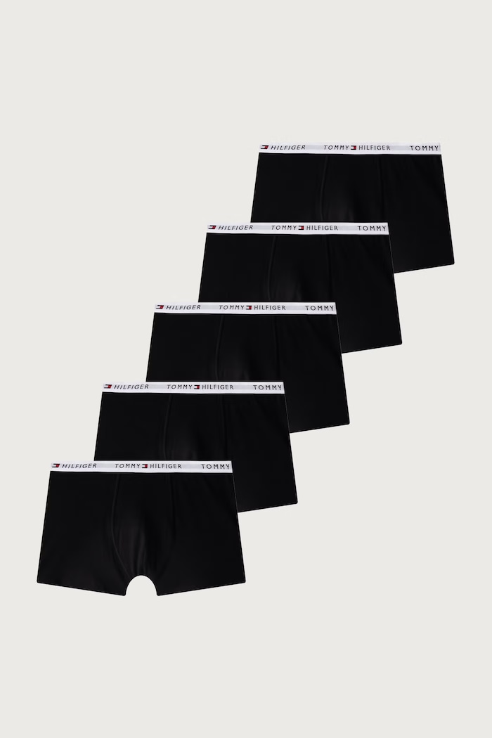 Tommy Hilfiger Bokserki dopasowane dziecięce bawełniane z elastanem 5-pack czarny UB0UB00611.9BY2