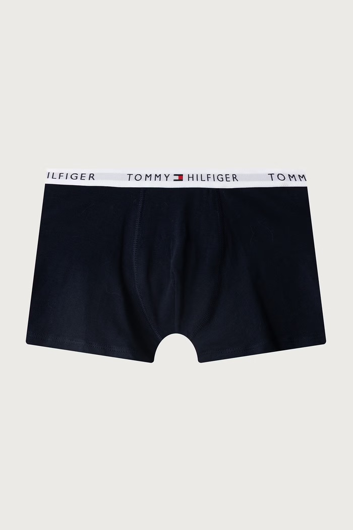 Chłopiec Tommy Hilfiger Bokserki dopasowane dziecięce bawełniane z elastanem 2-pack UB0UB00613.9BY2 granatowy