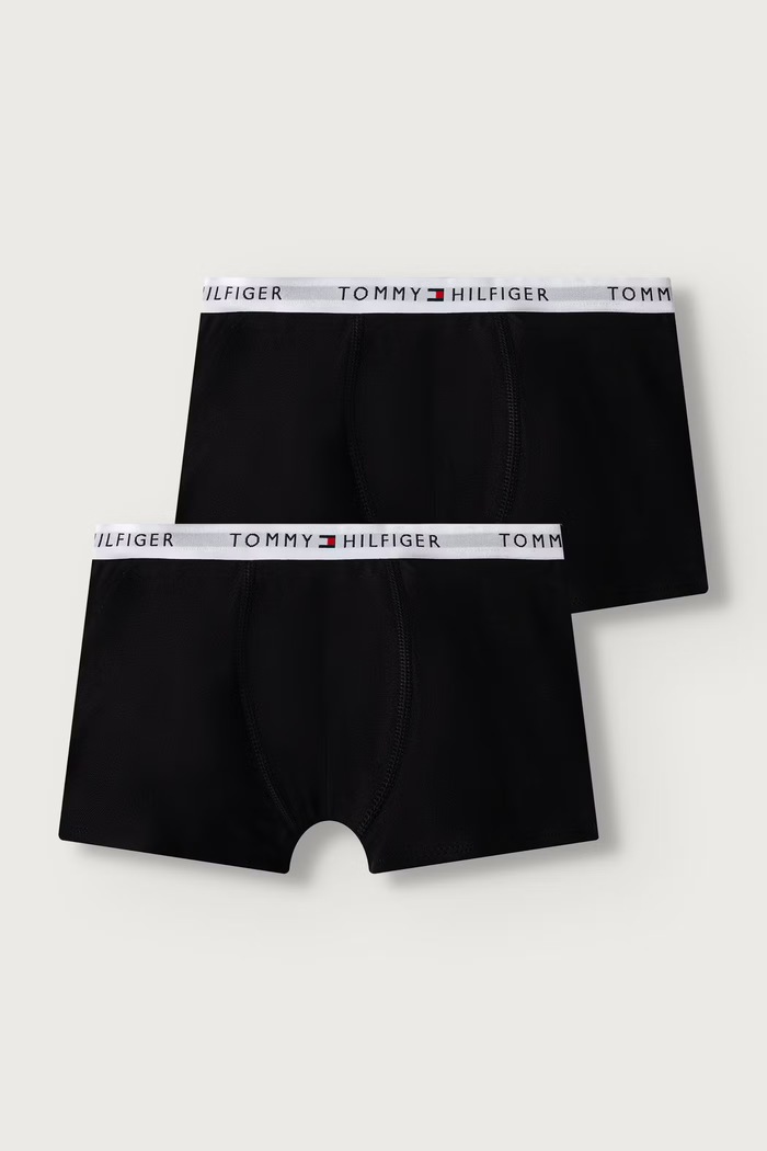 Tommy Hilfiger bokserki dopasowane dziecięce bawełniane z elastanem 2-pack czarny UB0UB00613.9BY2