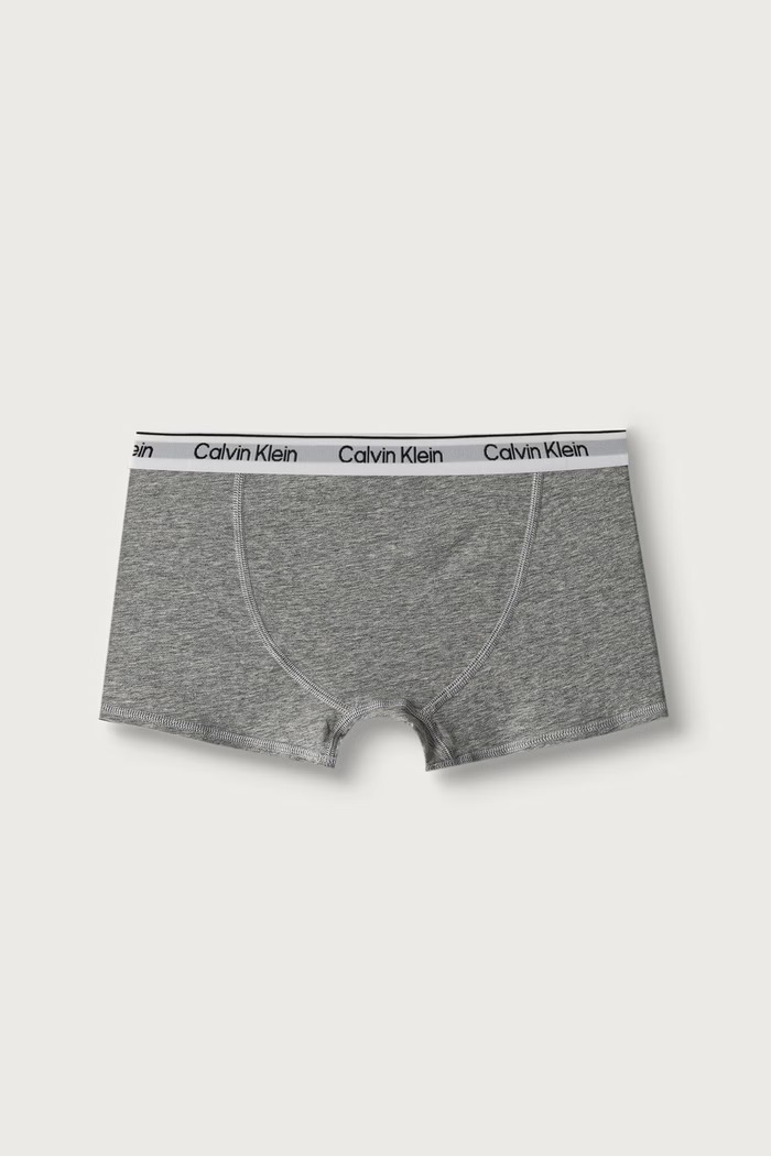 Bokserki dopasowane dziecięce bawełniane z elastanem 2-pack Calvin Klein Underwear szary B70B700506.9BY2