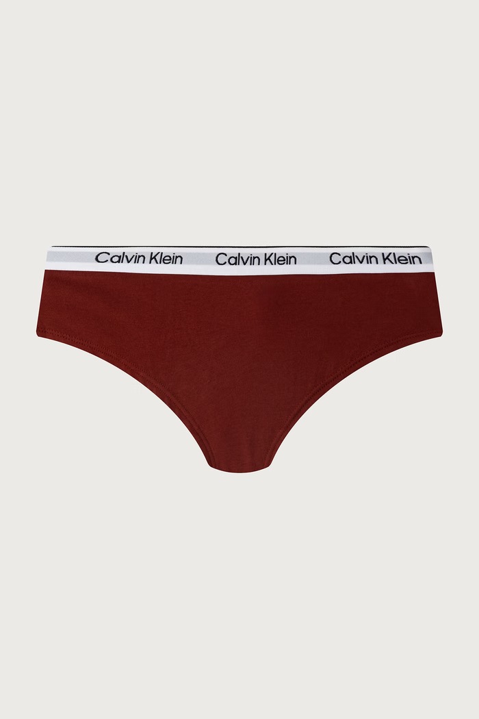 Chłopiec Calvin Klein Underwear Slipy dziecięce bawełniane z elastanem 2-pack G80G800727.9BY2 bordowy