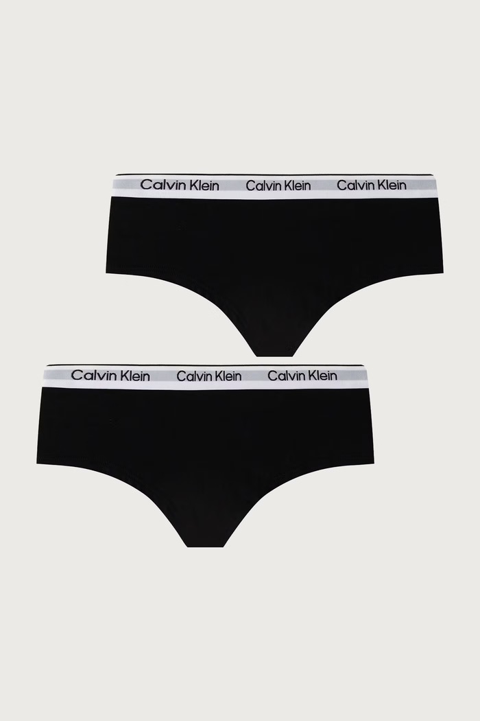 Calvin Klein Underwear Slipy detské bavlnené s elastanom 2-pak čierna G80G800727.9BY2